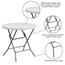 Flash Furniture Round Folding Table, Plastic, Granite White, 32" Thumbnail 6