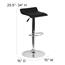 Flash Furniture Contemporary Adjustable Height Barstool with Solid Wave Seat and Chrome Base, Vinyl, Black Thumbnail 9