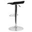 Flash Furniture Contemporary Adjustable Height Barstool with Solid Wave Seat and Chrome Base, Vinyl, Black Thumbnail 10