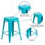 Flash Furniture Backless Crystal Indoor/Outdoor Counter Height Stool, Teal, 24 in H Thumbnail 4