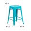 Flash Furniture Backless Crystal Indoor/Outdoor Counter Height Stool, Teal, 24 in H Thumbnail 5