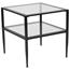 Flash Furniture Newport Collection End Table, Glass/Metal, Black Thumbnail 1