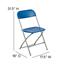 Flash Furniture HERCULES Series 800 lb. Capacity Premium Blue Plastic Folding Chair Thumbnail 7