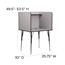 Flash Furniture Study Carrel With Adjustable Legs And Top Shelf In Nebula Grey Finish Thumbnail 3