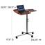 Flash Furniture Angle and Height Adjustable Mobile Laptop Computer Table with Cherry Top Thumbnail 5