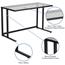 Flash Furniture Desk with Pedestal Frame, Metal/Glass, Black Thumbnail 6