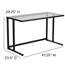 Flash Furniture Desk with Pedestal Frame, Metal/Glass, Black Thumbnail 7