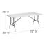 Flash Furniture Bi-Fold Folding Table, Plastic, Granite White, 30'' W x 72'' L Thumbnail 7