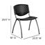 Flash Furniture HERCULES Series 880 lb. Capacity Black Plastic Stack Chair with Titanium Frame Thumbnail 8