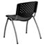 Flash Furniture HERCULES Series 880 lb. Capacity Black Plastic Stack Chair with Titanium Frame Thumbnail 9