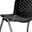 Flash Furniture HERCULES Series 880 lb. Capacity Black Plastic Stack Chair with Titanium Frame Thumbnail 10