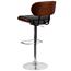 Flash Furniture Walnut Bentwood Adjustable Height Barstool With Button Tufted Black Vinyl Seat Thumbnail 7