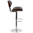 Flash Furniture Walnut Bentwood Adjustable Height Barstool With Button Tufted Black Vinyl Seat Thumbnail 9