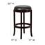Flash Furniture Backless Barstool with Swivel Seat, Leather/Wood, Black/Cappuccino, 29" H Thumbnail 5