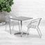 Flash Furniture Square Indoor/Outdoor Table with Base, Aluminum, 27.5 in Thumbnail 2