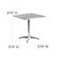 Flash Furniture Square Indoor/Outdoor Table with Base, Aluminum, 27.5 in Thumbnail 5