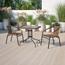 Flash Furniture 28" Square Glass Metal Table with 2 Stack Chairs, Rattan, Dark Brown Thumbnail 2