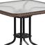Flash Furniture 28" Square Glass Metal Table with 2 Stack Chairs, Rattan, Dark Brown Thumbnail 6