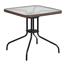 Flash Furniture 28" Square Glass Metal Table with 2 Stack Chairs, Rattan, Dark Brown Thumbnail 7