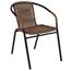 Flash Furniture 28" Square Glass Metal Table with 2 Stack Chairs, Rattan, Dark Brown Thumbnail 8