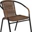 Flash Furniture 28" Square Glass Metal Table with 2 Stack Chairs, Rattan, Dark Brown Thumbnail 10