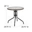 Flash Furniture Table, Tempered Glass/Metal/Rattan, 28" Round, Dark Brown Thumbnail 4