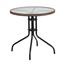 Flash Furniture Table, Tempered Glass/Metal/Rattan, 28" Round, Dark Brown Thumbnail 1