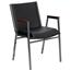 Flash Furniture HERCULES Series Heavy Duty Stack Chair with Arms, Vinyl, Black Thumbnail 1