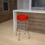 Flash Furniture Double Ring Chrome Barstool with Red Seat Thumbnail 2