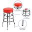Flash Furniture Double Ring Chrome Barstool with Red Seat Thumbnail 4