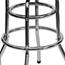 Flash Furniture Double Ring Chrome Barstool with Red Seat Thumbnail 7