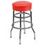 Flash Furniture Double Ring Chrome Barstool with Red Seat Thumbnail 1