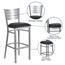 Flash Furniture HERCULES Series Silver Slat Back Metal Restaurant Barstool, Black Vinyl Seat Thumbnail 7