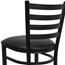 Flash Furniture HERCULES Series Black Ladder Back Metal Restaurant Barstool, Black Vinyl Seat Thumbnail 10