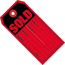 W.B. Mason Co. Retail Tags, SOLD, 4 3/4" x 2 3/8", Red/Black, 500/CS Thumbnail 1