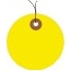 W.B. Mason Co. Plastic Circle Tags, Pre-Wired, 2", Yellow, 100/CS Thumbnail 1