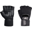 W.B. Mason Co. Mesh Material Handling Fingerless Gloves w/Wrist Strap, Medium, Black, 4/CS Thumbnail 1
