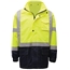 GSS Safety Class 3 Premium Hooded Rain Jacket Black Bottom, Small/Medium, Lime Thumbnail 1