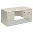 HON 38000 Series Double Pedestal Desk, 60" Wide, Silver Mesh/Light Gray Thumbnail 1