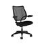Humanscale Liberty Task Chair with Adjustable Duron Arms, Monofilament Stripe Black Back, Corde 4 Black Seat Thumbnail 2