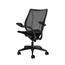 Humanscale Liberty Task Chair with Adjustable Duron Arms, Monofilament Stripe Black Back, Corde 4 Black Seat Thumbnail 3