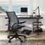 Humanscale Liberty Task Chair with Adjustable Duron Arms, Monofilament Stripe Black Back, Corde 4 Black Seat Thumbnail 6