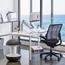 Humanscale Diffrient Smart Chair with Adjustable Duron Arms, Monofilament Stripe Black Back, Corde 4 Black Seat Thumbnail 6