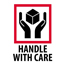 W.B. Mason Co. International Labels, Handle With Care, 3 in x 4 in, Red/White/Black, 500/Roll Thumbnail 1