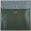 JAM Paper Plastic Envelopes with Button & String Tie Closure, Square, 13" x 13", Metallic Dark Green, 12/PK Thumbnail 1