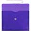 JAM Paper Plastic Envelopes with Button & String Tie Closure, Letter Booklet, 9 3/4" x 13", Purple, 12/PK Thumbnail 4