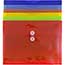 JAM Paper Plastic Envelopes with Button & String Tie Closure, Letter Booklet, 9 3/4" x 13", Assorted Primary Colors, 6/PK Thumbnail 3