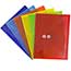 JAM Paper Plastic Envelopes with Button & String Tie Closure, Letter Booklet, 9 3/4" x 13", Assorted Primary Colors, 6/PK Thumbnail 2