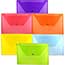 JAM Paper Plastic Envelopes with Snap Closure, Legal Booklet, 9 3/4" x 14 1/2", Assorted Colors, 6/PK Thumbnail 1