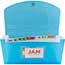JAM Paper Accordion Folders, 13-Pocket Plastic Expanding File with Button & String Closure, Check Size, 5" x 10 1/2", Blue Thumbnail 3